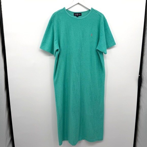 Ralph Lauren Dresses & Skirts - Vintage Ralph Lauren Midi Dress Cover Up Medium Terry Cloth Made in USA Beachy